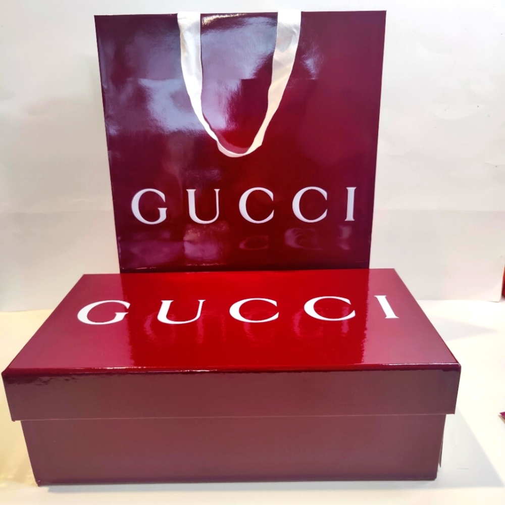 Gucci Empty Shoe Box with Shopping Bag